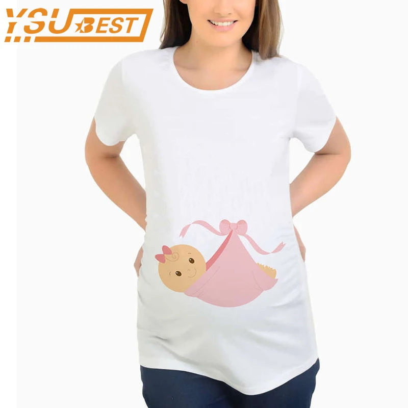 Baby Sleeping Maternity T shirts Funny Design Pregnancy T Shirts