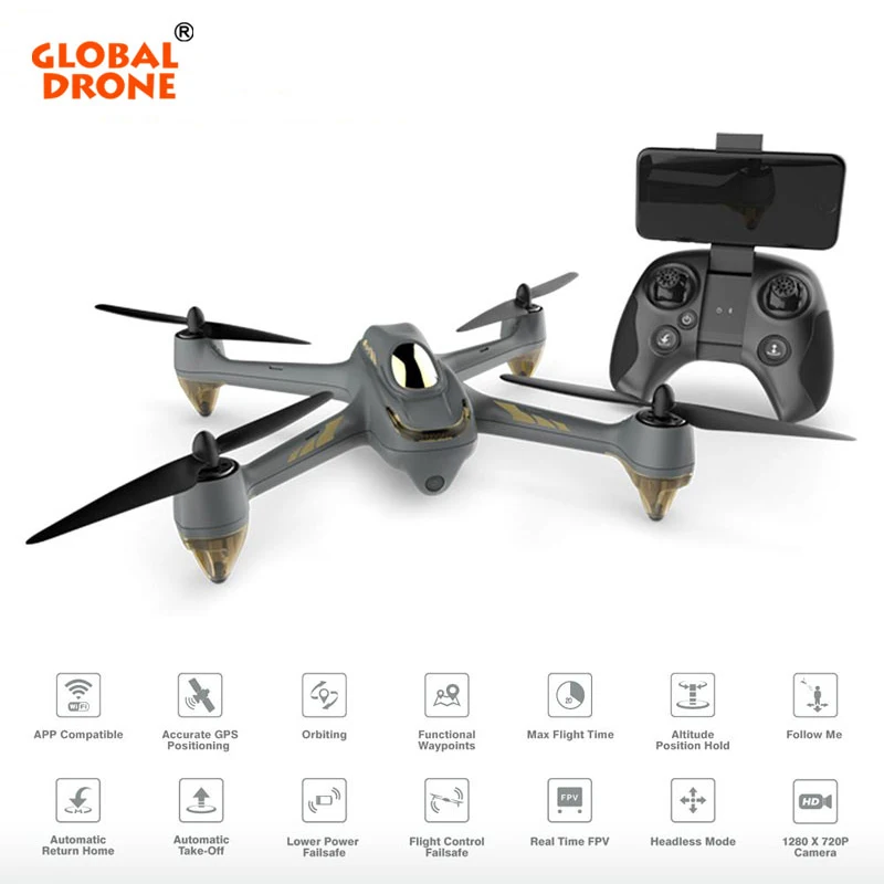 

Global Drone GPS Profissional Brushless RC Helicopter Long Time Fly Waypoint Drones With Camera HD Quadcopter Hubsan H501M