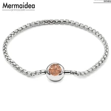 Звено цепи браслеты Роза скрытые безопасные застежка Новые стерлингового серебра 925 модные ювелирные изделия модный подарок для мужчин и женщин девочек