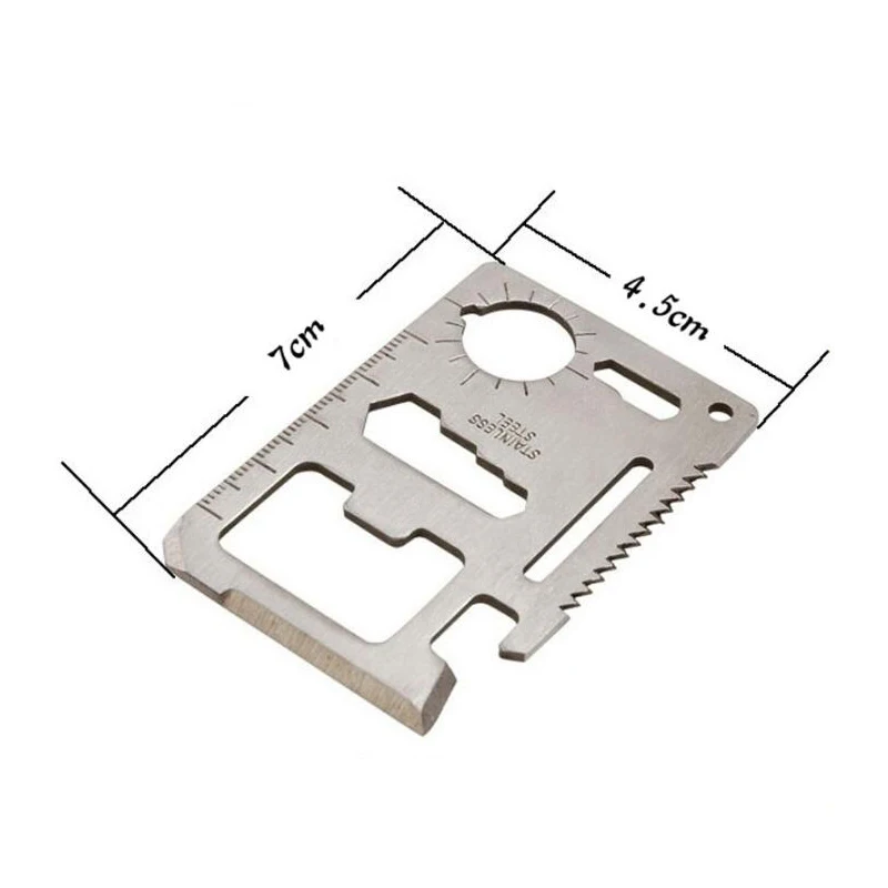 PANDARUS 1 шт., нож для выживания с кредитными картами, 11 в 1, многофункциональный портативный нож-кошелек из нержавеющей стали, ножи для путешествий и кемпинга