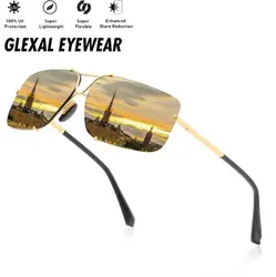Для мужчин; винтажные Квадратные Солнцезащитные очки поляризованные UV400 объектива очки аксессуары мужские солнцезащитные очки для