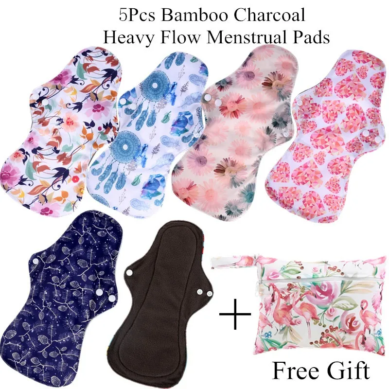 simfamily6Pcs51SetHeavyFlowMenstrualPadsSetResualableBambooCharcoalMumClothPads.jpg