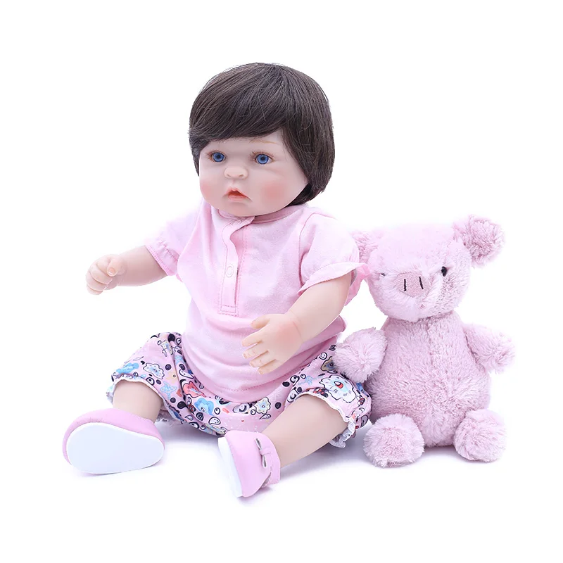 

Lovely baby reborn dolls 18"40cm silicone reborn baby dolls real true looking with bear plush children gift bebes reborn