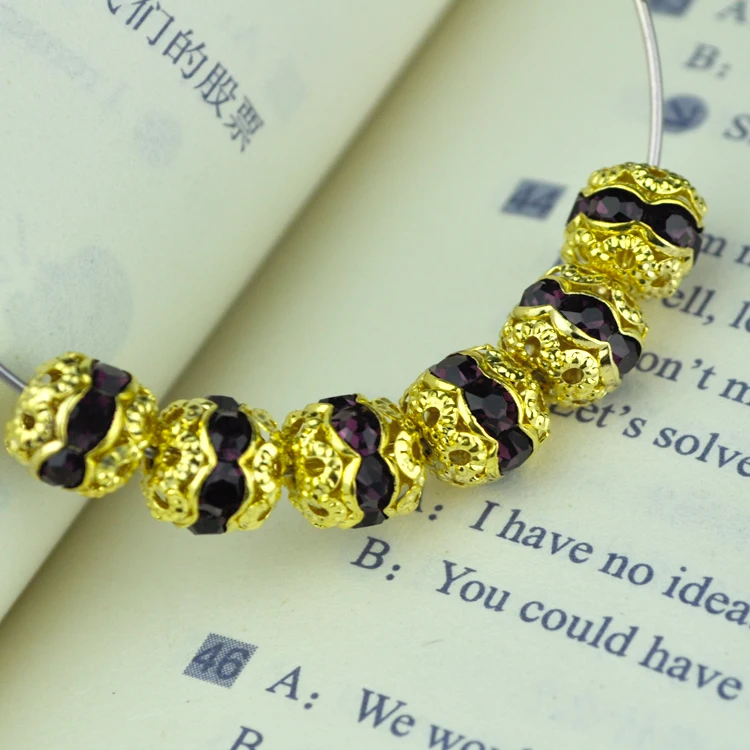 Wholesale Gold Metal Beads 8mm Earring Necklace DIY Beads For Jewelry