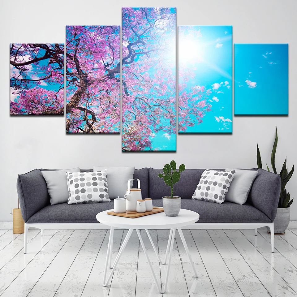 5Pcs Flower Tree Abstract Canvas Print Art Oil Painting Picture Home Wall  US 