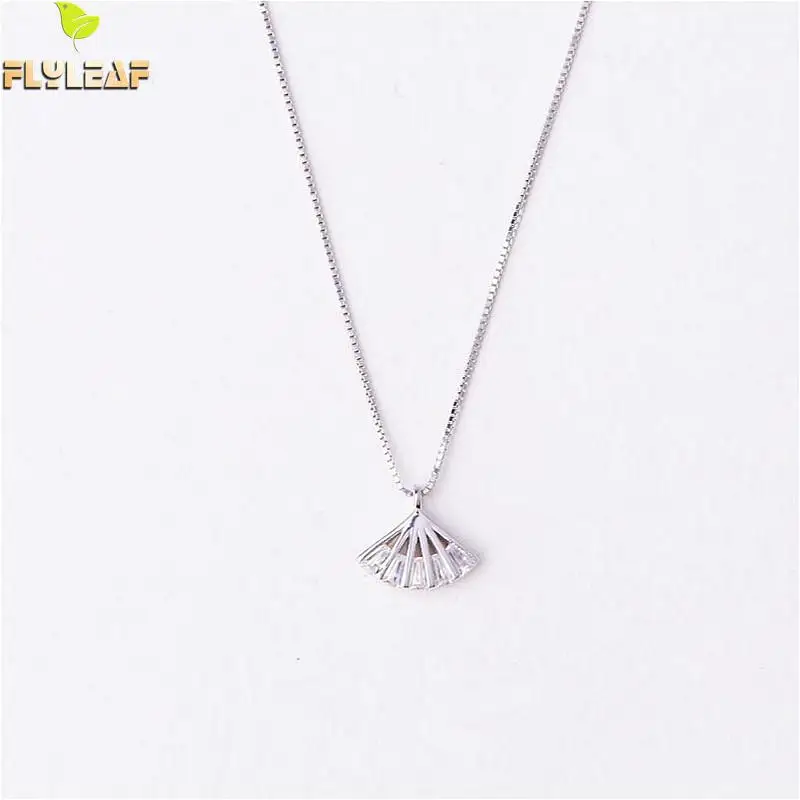 

Flyleaf 100% 925 Sterling Silver Short Skirt Pendant Necklaces For Women Simple Fashion Party Jewelry