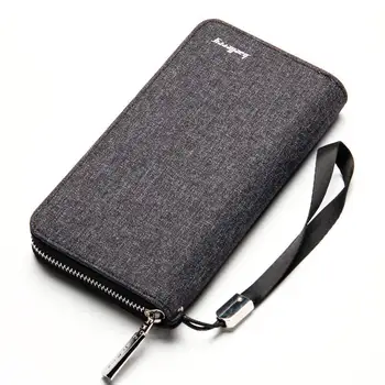 

New Luxury Brand Men Wallets High Capacity Clutch wallet canvas banknote clip Coin Purse Male Wrist Strap Wallet phone Bag W132