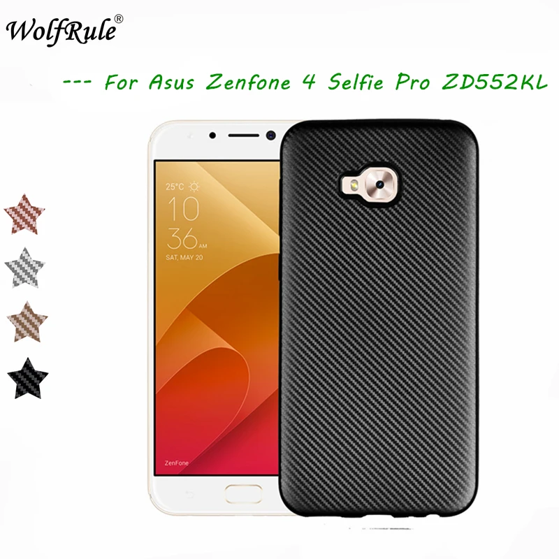 Чехол WolfRule Asus Zenfone 4 Selfie Pro ZD552KL с полной защитой из углеродного волокна мягкий
