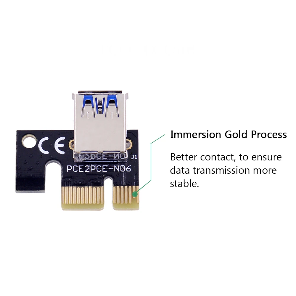 CHIPAL Black 007S PCI E Riser Card 007 PCIE 1X to 16X удлинитель 15Pin SATA Power 60 см USB 3 0 кабель для