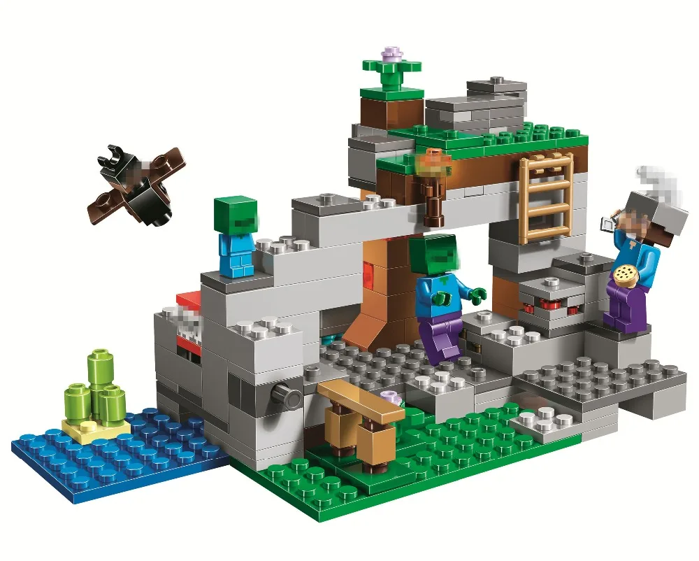 

BELA The Zombie Cave Building Blocks Sets Bricks My worlds Movie Model Kids Minecrafted Toys For Children Compatible Legoings