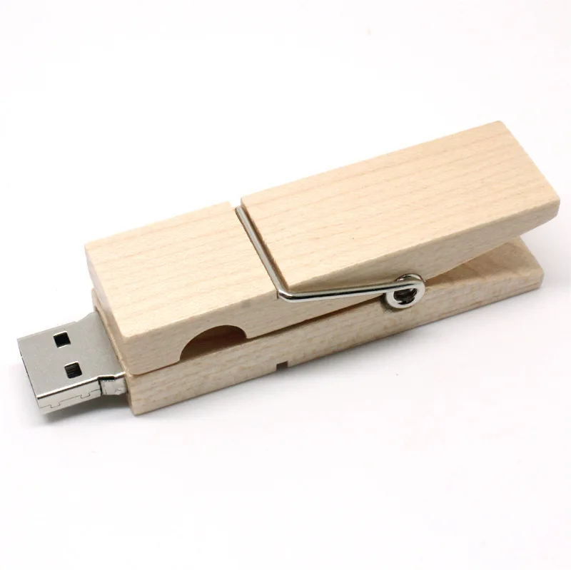 Деревянная одежда Pin flash usb clip pen drive 1 Гб 2 ГБ 4 ГБ 8 ГБ 16 ГБ 32 ГБ флешки, usb флеш-карта Drive(индивидуальный логотип