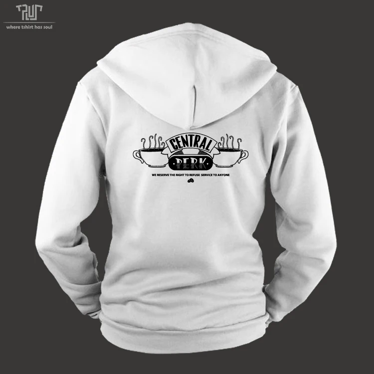 friends central perk logo design male men zipup hoodie