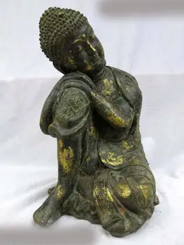 

10" China bronze gild sculpture buddhism many buddha on Meditating Buddha Statue (D0426)