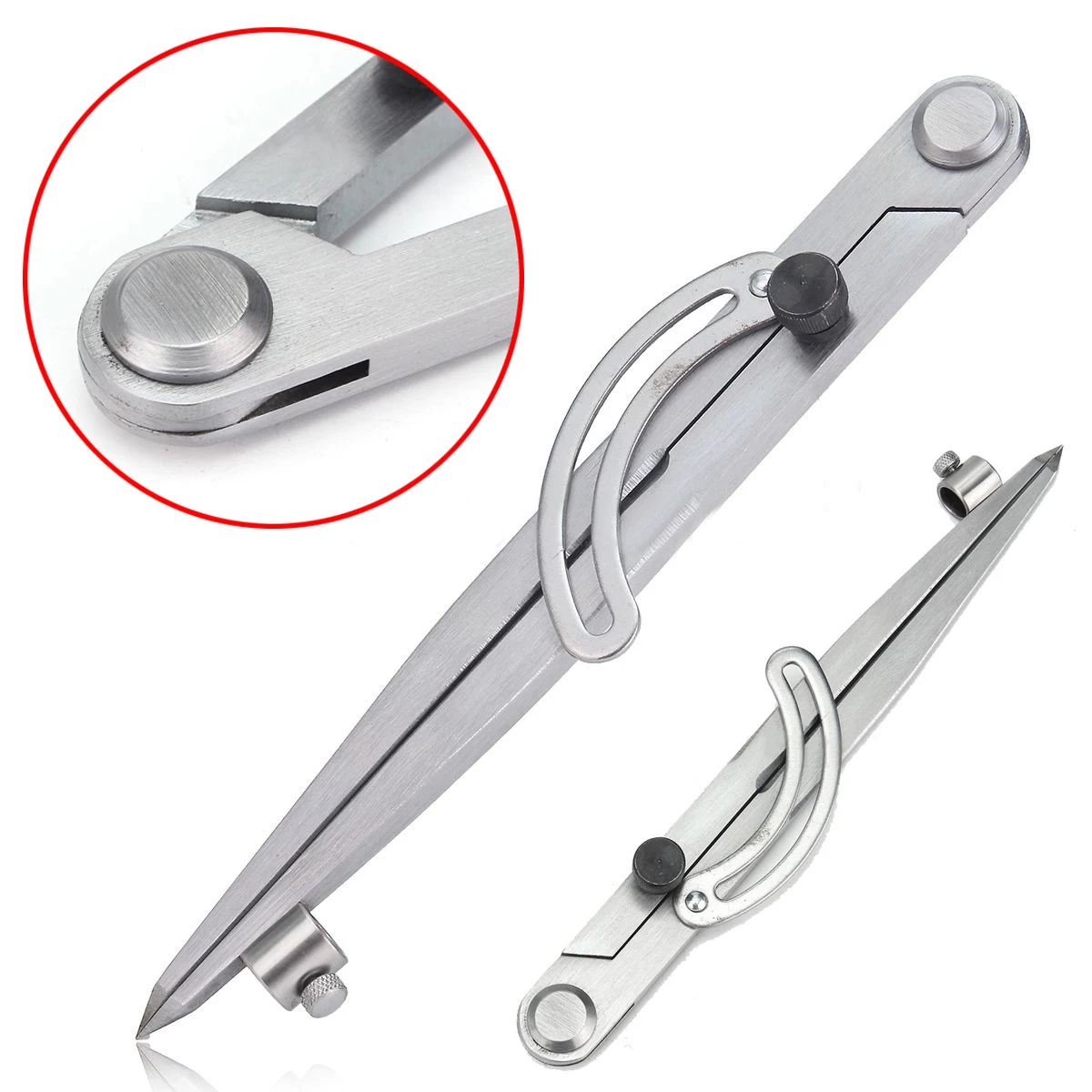 200mm Scriber Overstitch Wheel Compass Leather Stitch Hole Distance Divider Kit