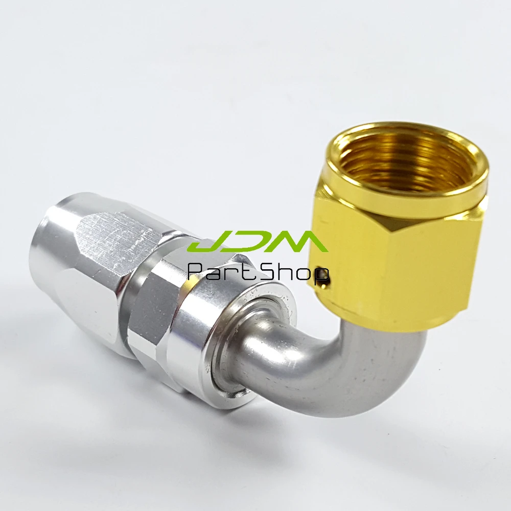 Aluminum AN10 10AN Fitting 90 Degree Swivel Oil Fuel Line Hose End AN
