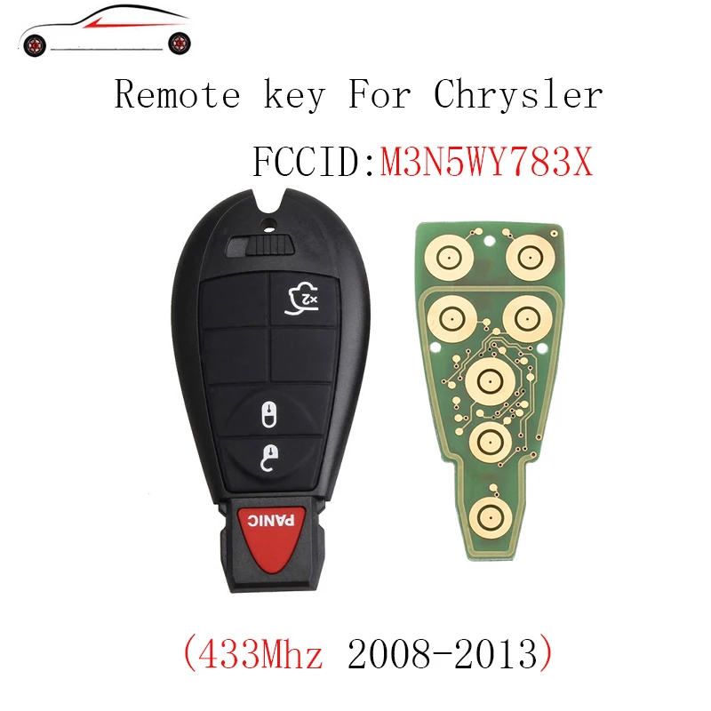 

GORBIN 4Buttons 433Mhz Car Remote Key DIY For Jeep Grand Cherokee 2008 2009 2010 2011 2012 M3N5WY783X Original keys