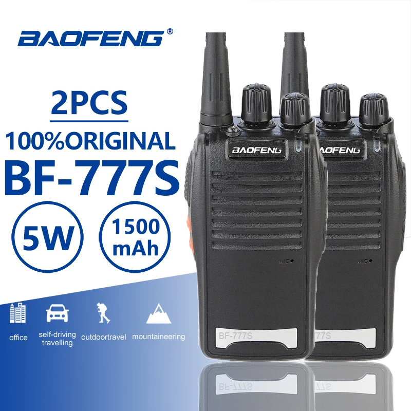 

2pcs Baofeng BF-777S Walkie Talkie 5W UHF Professional Two Way Radio Station Ham Hf Radio Transceiver Portable PTT Walky Talky