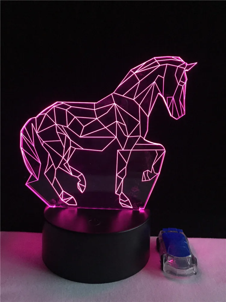 Горячая Распродажа, детские игрушки в виде животных, Pentium horse, 3D светодиодный USB светильник, украшение для дома, 7 цветов, меняющий настроение, Ночной светильник, лампочка, реквизит, подарок