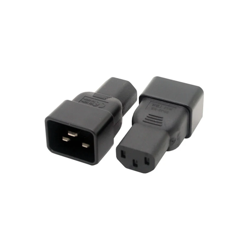 

1PCS IEC 320 3Pin C13 to C20 angled adapter C13 to C20 Male AC Plug convert Power Supply adapter IEC PLUG Converter Adapter NEW