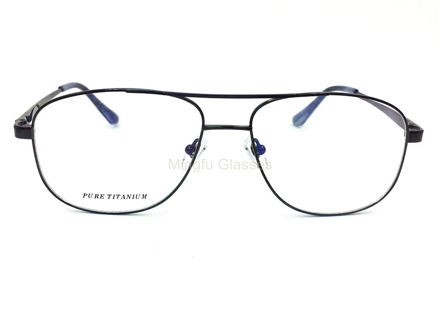Титановые очки с двойным мостом, винтажные очки для девушек, большие размеры, оптическая оправа, очки для чтения по рецепту, для широкого лица, мужские очки