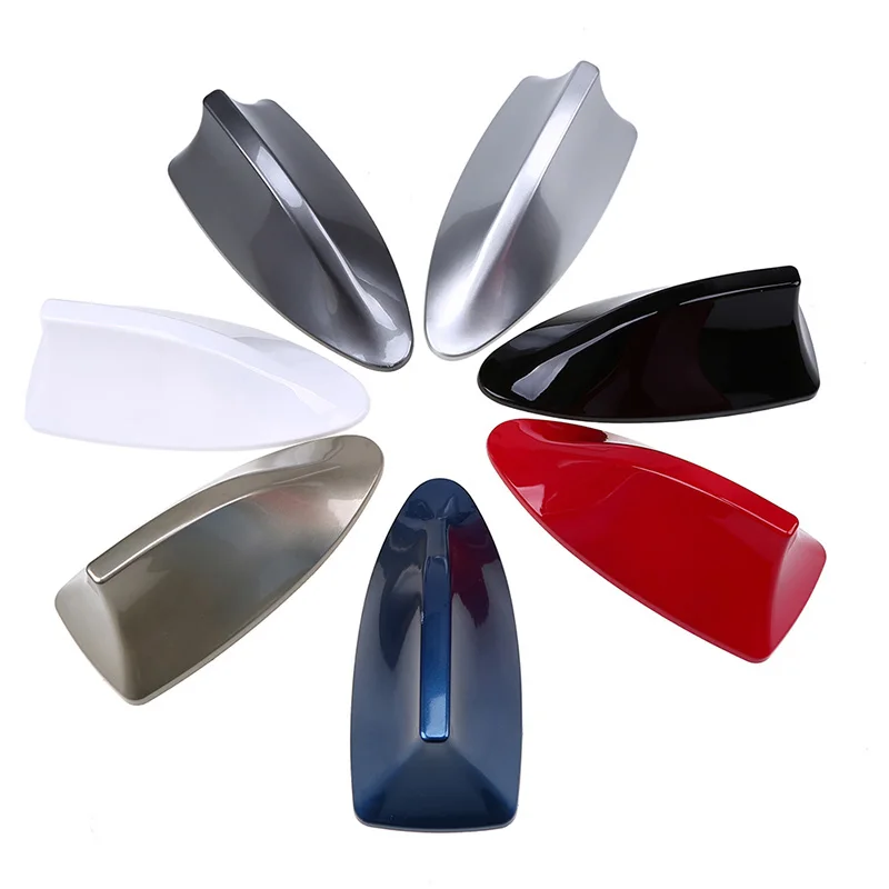 1X Silver Shark Fin ABS Plastic Car Roof Aerial FM AM Radio Signal Decor Antenna