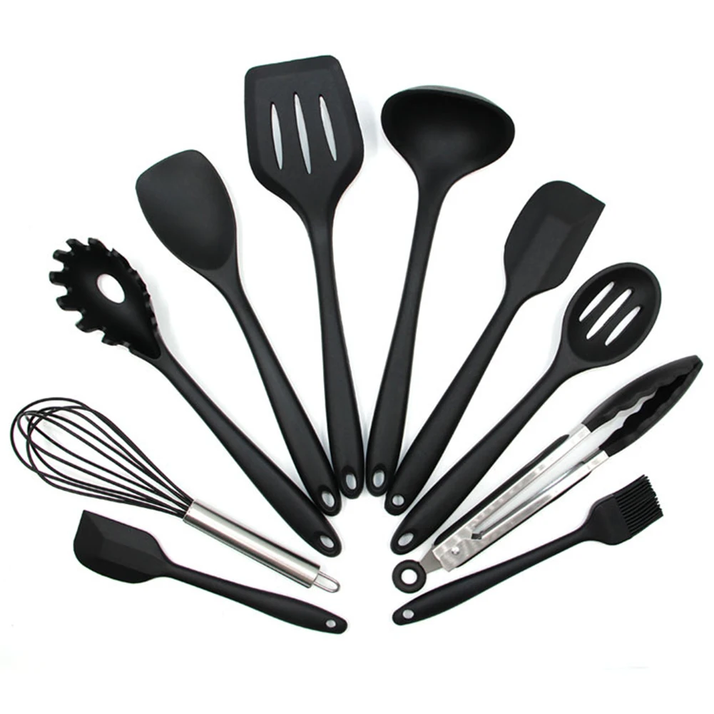 

10pcs Kitchenware Set Bakery Tools Home Cooking Silicone Heat Resistant Easy Clean Cookware Non Stick Spoon Non-toxic Food-grade