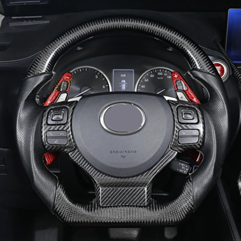 

100% Brand New And High Quality 2pcs Carbon Fiber Steering Wheel Button Frame Trim For Lexus RC200/300 15-19