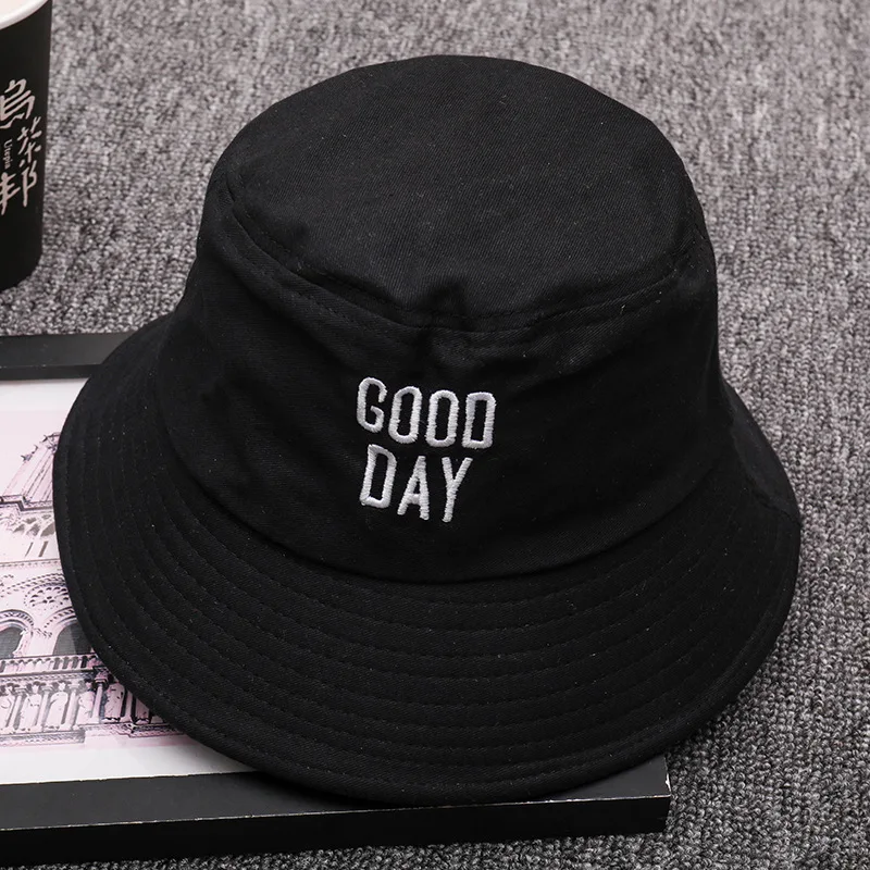 

Good Day Letters Bucket Hats Summer Men Women Embroidery Hat Funny Fisherman Hats Beach Outdoor Hunting Fishing Cap YY160