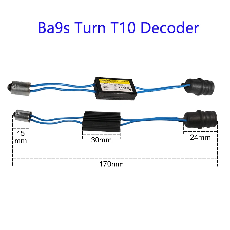 2 шт. Ba9s T4W H6W светодиодный декодер Ba9s поворота T10 W5W светодиодный кабель Canbus OCB нагрузочный резистор автомобиля 12V светодиодный Предупреждение компенсатор никакой ошибки