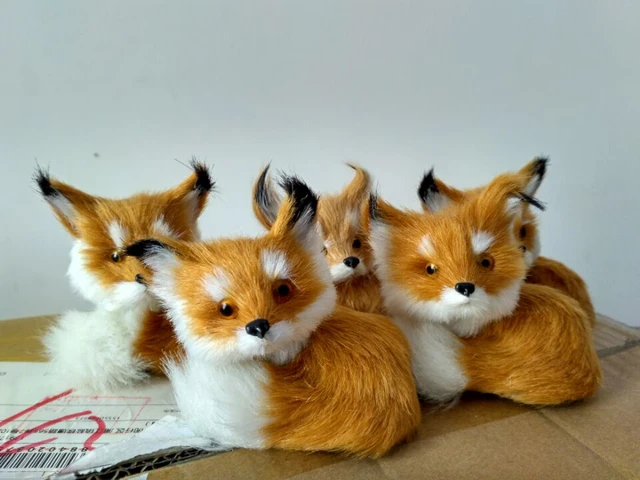 10 pieces a lot cute simulation fox toys new small lovely fox doll