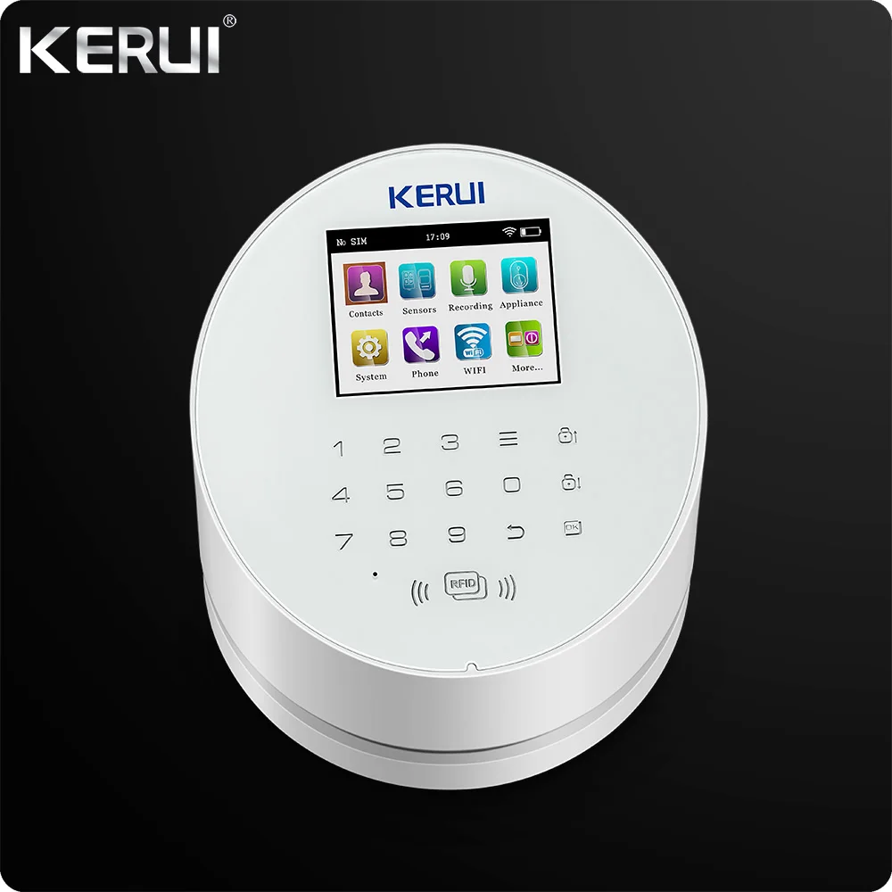 KERUI W2 Wifi GSM PSTN Телефон стационарный домашний будильник приложение ISO 433 МГц TFT Golor экран RFID комплект безопасности для снятия руки
