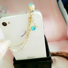 Лидер продаж Алмазная вышивка гладить башня длинная цепь кисточкой Универсальный телефон пыли разъем для наушников для huawei для Xiaommi