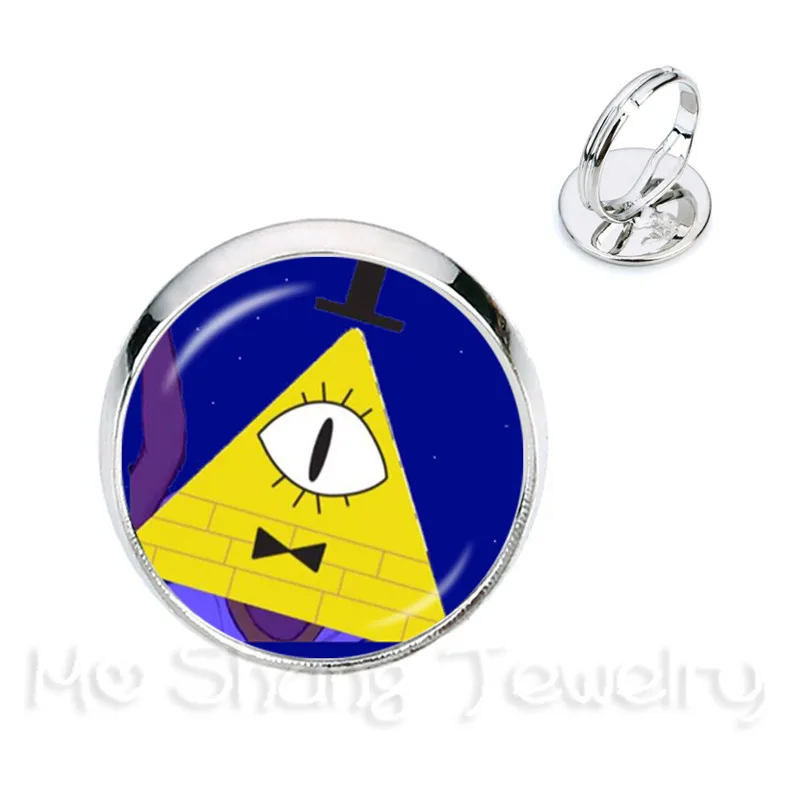 

Steampunk Drama Gravity Falls Mysteries BILL CIPHER WHEEL Silver/Golder 2 Color Plated Adjustable Rings Handmade Jewelry
