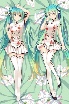 

Japan Anime Vocaloid Hatsune Miku Chi-pao Chinese Cheongsam Version Anime Pillow Covers Case Otaku Hugging Body 510091