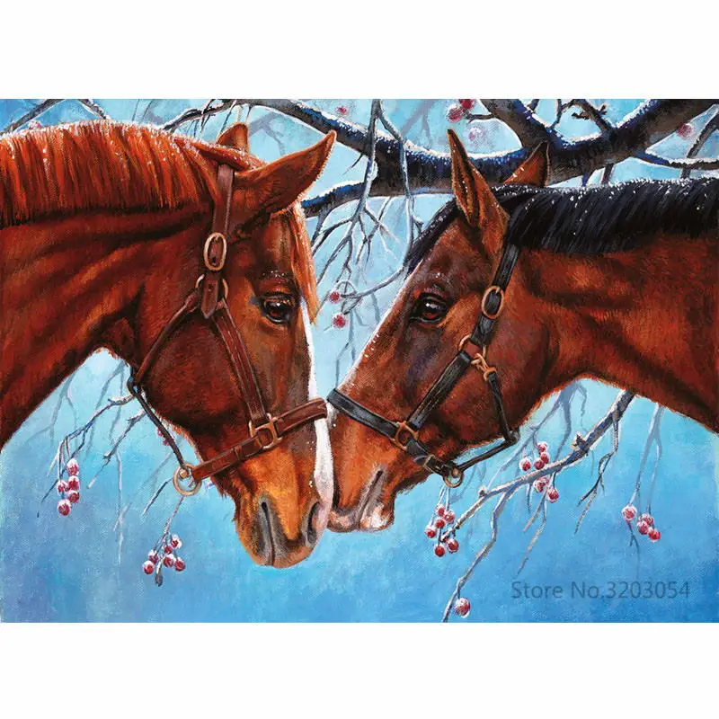 CHUNXIA в рамке DIY живопись по номерам животные лошадь Акриловая картина современного искусства домашний декор для гостиной 40x50 см RA3399 - Цвет: RA3373