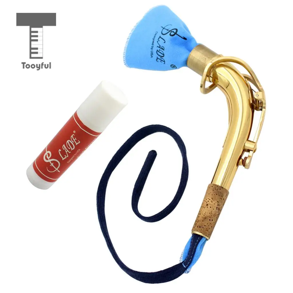 

Tooyful Alto Saxophone Sax Bend Neck Metal with Cork Grease Cleaning Cloth for Woodwind Instrument Accessory