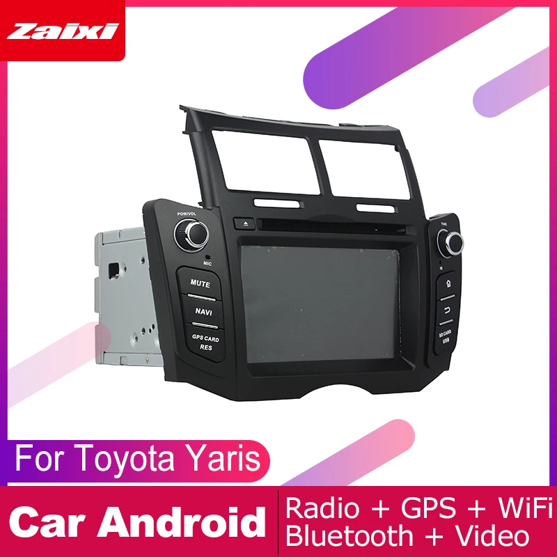 Sale ZaiXi android car dvd gps multimedia player For Toyota Yaris 2005~2011 car dvd navigation radio video audio player Navi Map 1