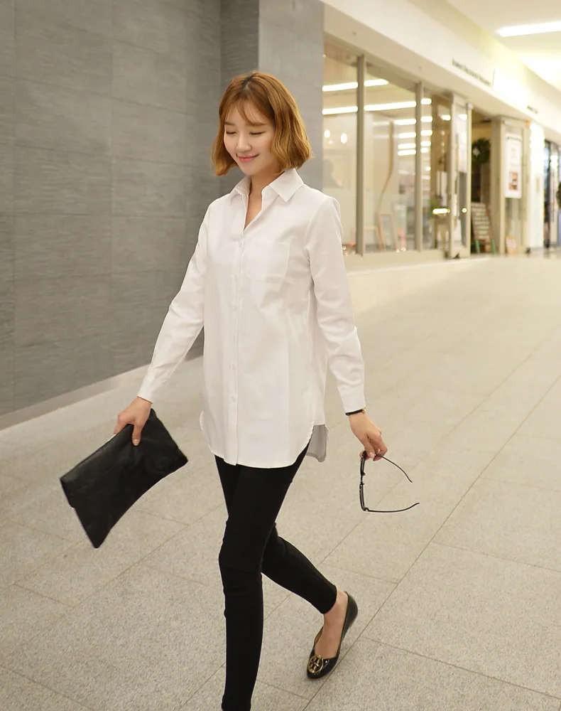 

2018 blusas feminino Ropa Mujer Luxury Blouses Casual white Shirt Sexy Women tops plus size Cotton long Blouses