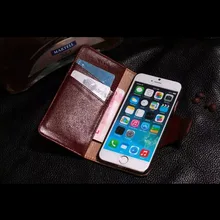 Caso de coque para iphone 6 4.7 inch yak cuero genuino caso de Negocios de Lujo Imán Hombres Cartera Cubierta Abatible Funda Retro estilo
