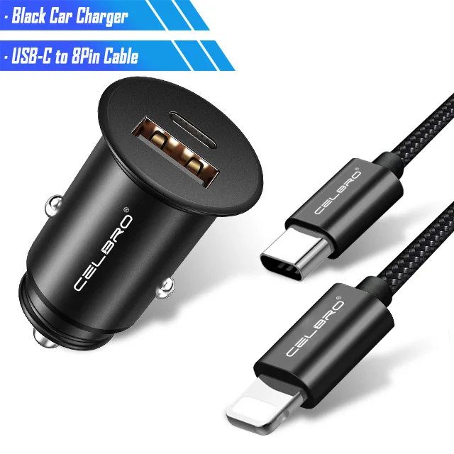 30 Вт мини USB PD автомобильное зарядное устройство для iPhone XS Max XR 8 Google Quick Charge QC 4,0 3,0 быстрая зарядка автомобильное зарядное устройство для телефона - Тип штекера: Charge Set for Apple