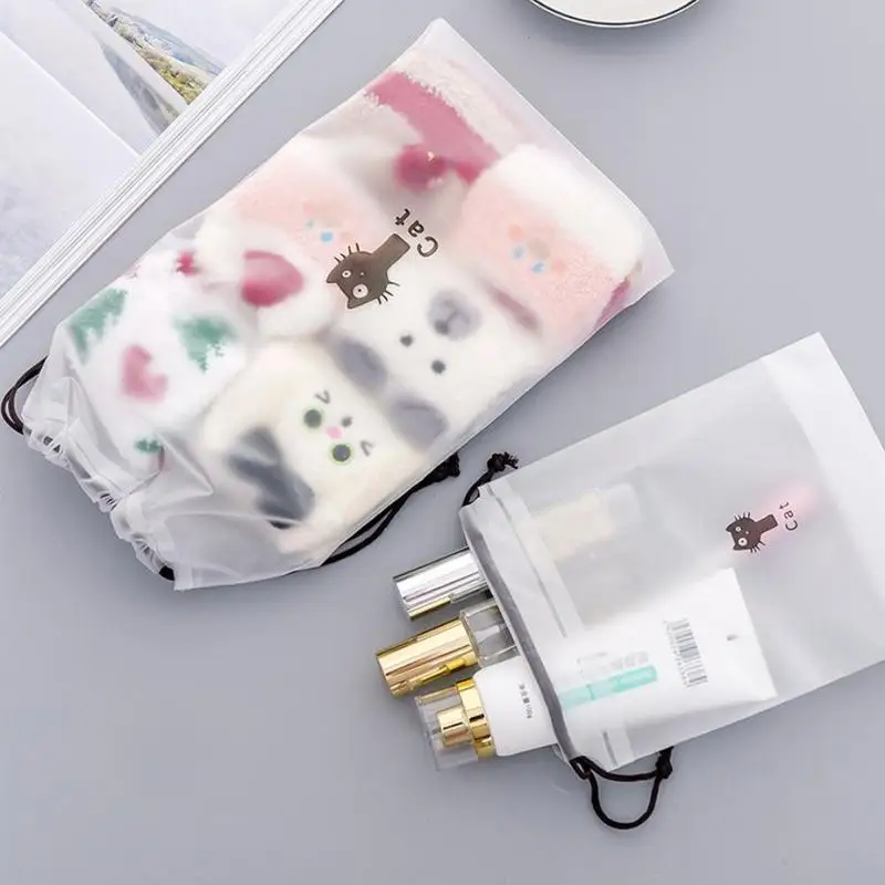 1 pc Shopping Bag Cute Cat Transparent Bag Travel Makeup Bag Women Drawstring Organizer Storage Pouch Dropshipping 1 pc Shopping Bag Cute Cat Transparent Bag Travel Makeup Bag Women Drawstring Organizer Storage Pouch Dropshipping