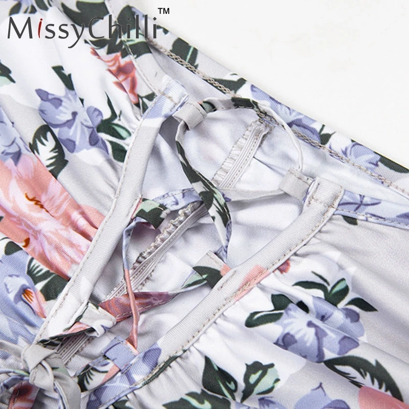 MissyChill плиссированное платье с цветочным принтом, обтягивающее платье для женщин, элегантное кружевное мини-платье с рюшами, сексуальные вечерние Клубные женские платья, vestido