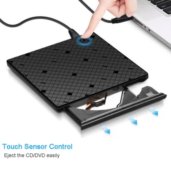 

External DVD ROM Optical Drive USB 3.0 CD DVD Rewriter Burner Reader for Laptop PC MAC Mobile Recorder Computer/Office Accessory