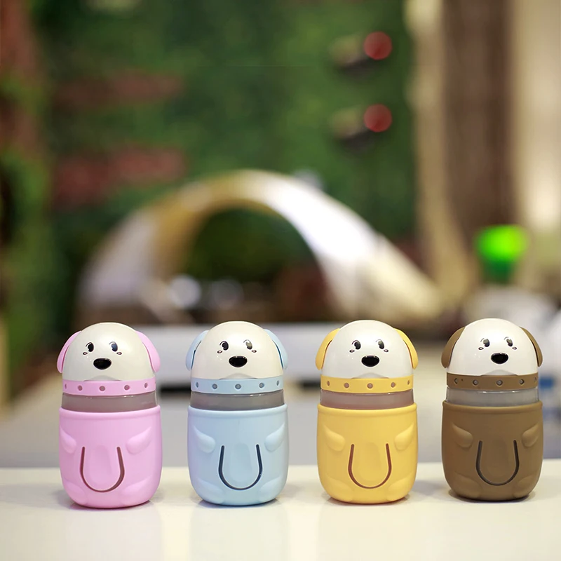 

Cute Puppy Shape Humidifier Mini Colorful Night Light Portable Ultrasonic Humidifying Machine USB Mute Water Diffuser 38