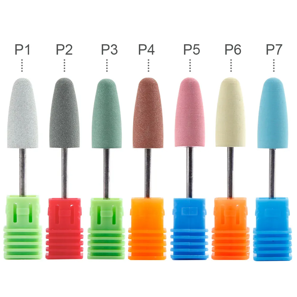 Silicone Ceramic Nails Drill Bit Polisher Rubber Remover Electric Manicure Machine Tools