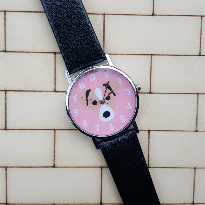 Стиль Newgate Mr Nipper Woof часы, Винтажный французский Бульдог Дизайн Простой Кожаный ремешок Кварцевые женские часы с рисунком собаки часы - Цвет: 6