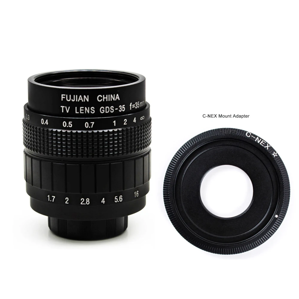 Witrue 35 мм F1.7 CC TV фильмы объектив + C крепление макро кольцо для Sony E Nex 5T F3 A6300 A6100 A6500
