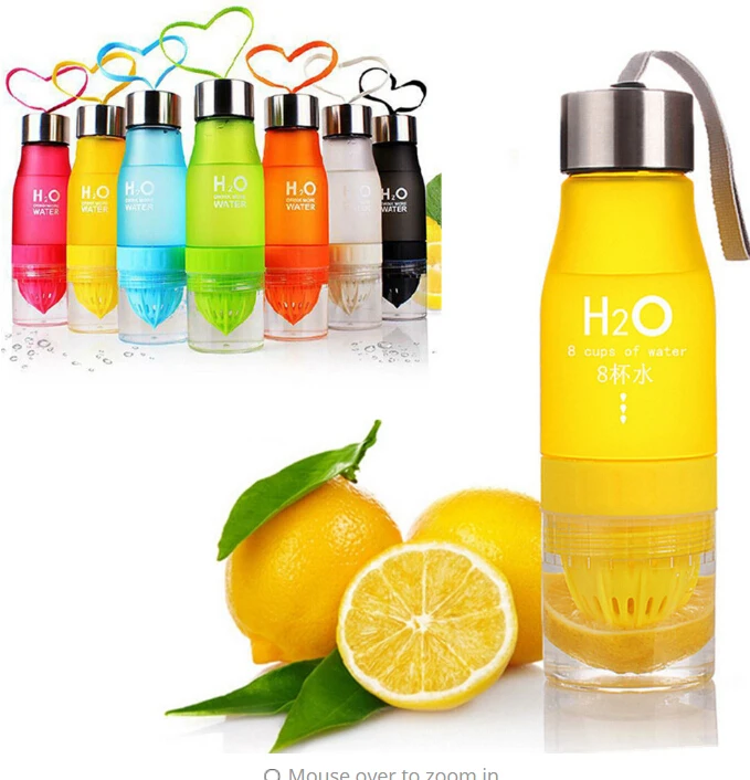 Hot ! Xmas Gift 650ml Water Bottle plastic Fruit infusion bottle Infuser Drink Outdoor Sports Juice lemon Portable Kettle