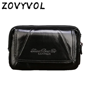 

ZOVYVOL Men's Belt Bag Fashion Men Genuine Leather Waist Packs Men Organizer Travel Waist Pack Necessity Waist belt Phone Bag