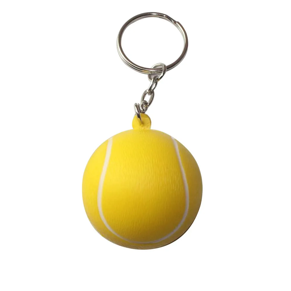 Теннисный мяч 4 см мягкая полиуретановая пена брелки брелок для ключей брелок с кольцом для ключей Шарм сумка Украшение подвесное украшение кулон ремень аксессуары